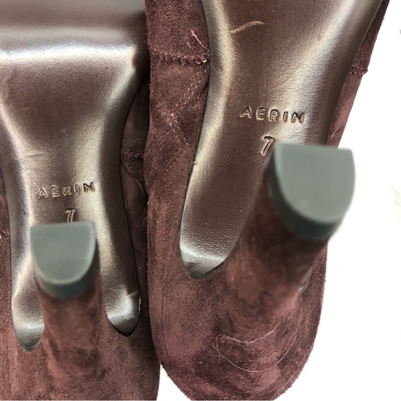 ‼️SALE‼️✨AERIN Zip-Up Suede Booties Eggplant Wmn Sz 7 - Picture 10 of 12